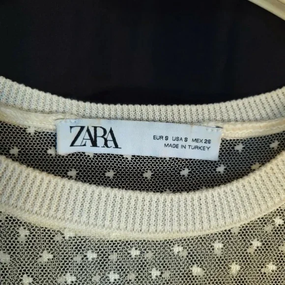 Zara Mesh Neckline Layered Top - Picture 6 of 9